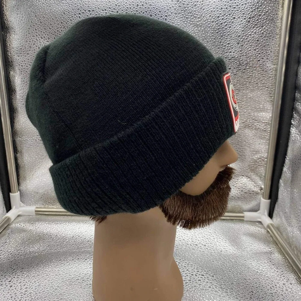 Looganoo Cincinnati Cyclones Beanie Mens One Size Black Hockey Rubber Patch‎ Hat